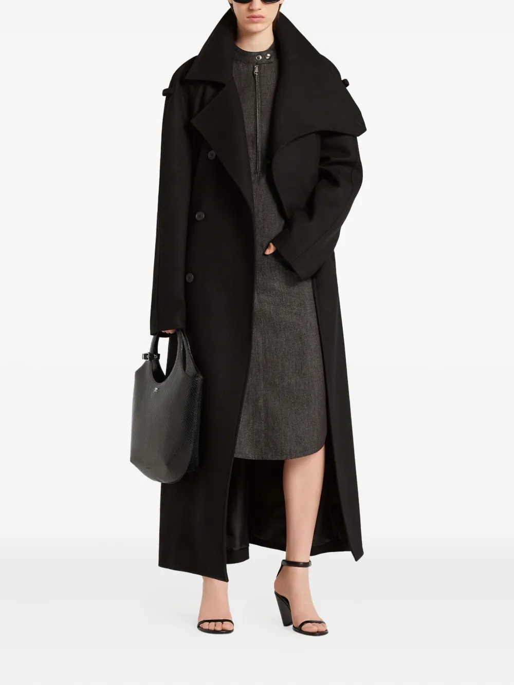 Courrèges Trenchcoat met dubbele rij knopen Zwart