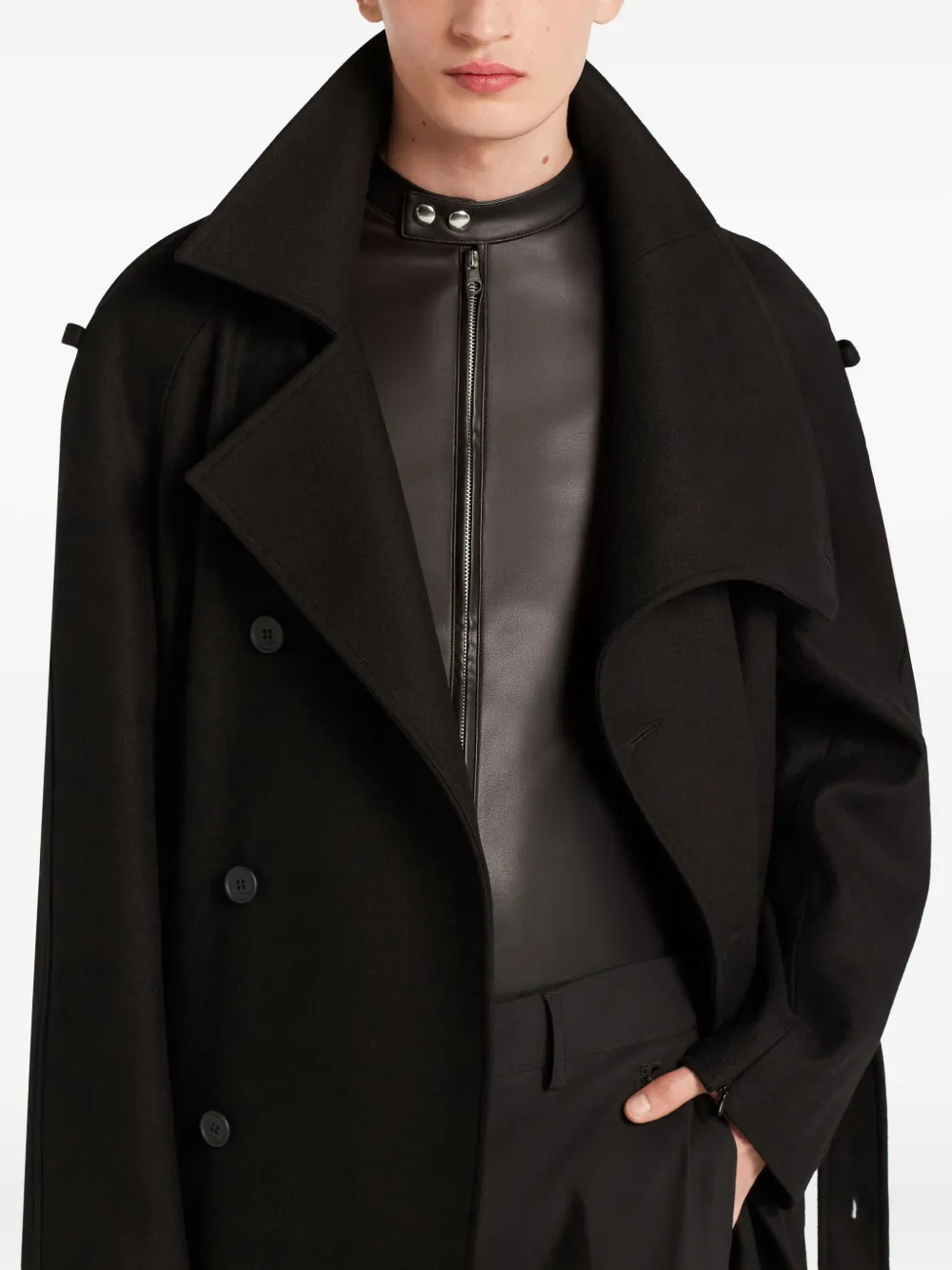 Courrèges Trenchcoat met dubbele rij knopen Zwart