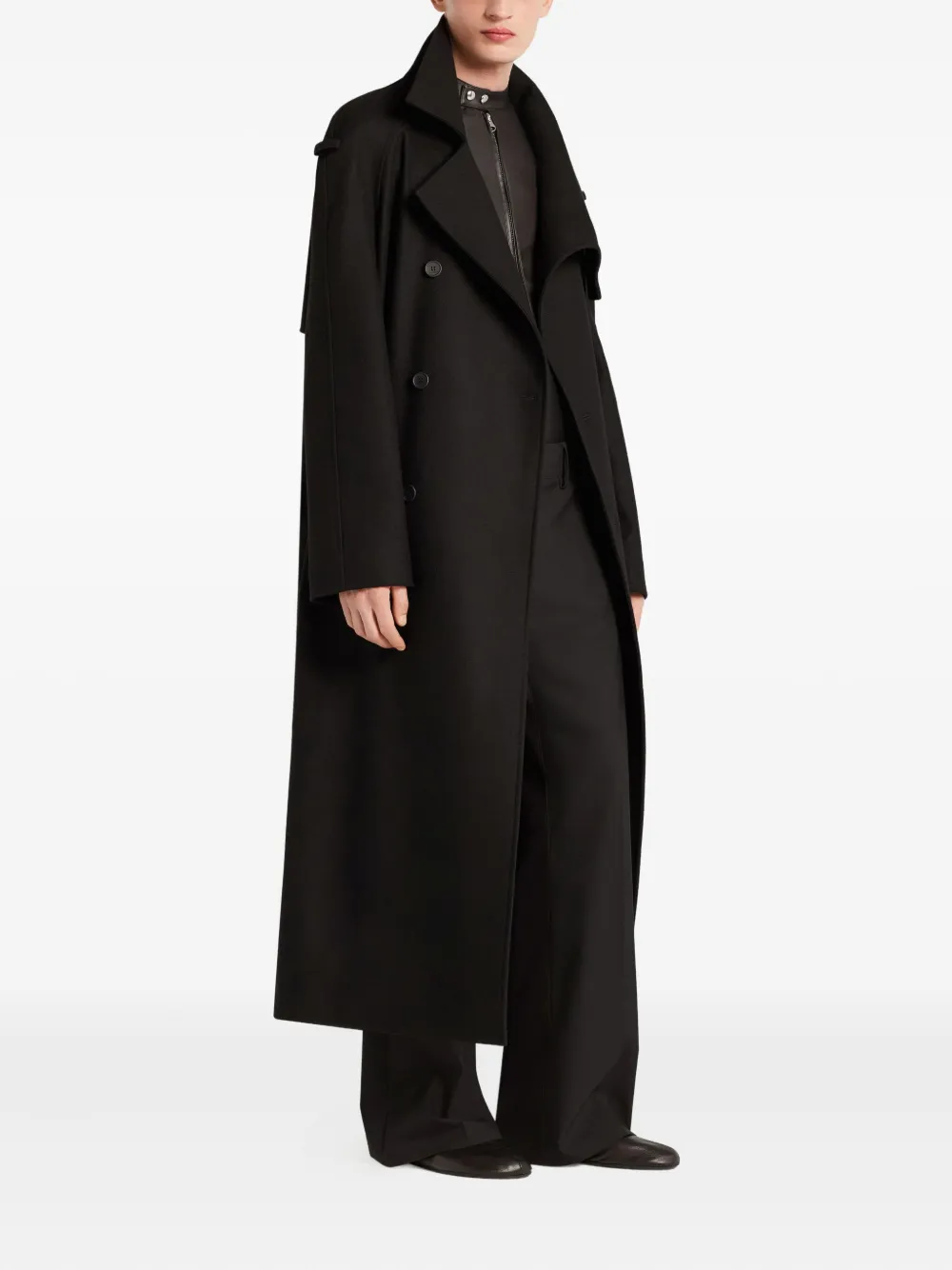Courrèges Trenchcoat met dubbele rij knopen Zwart