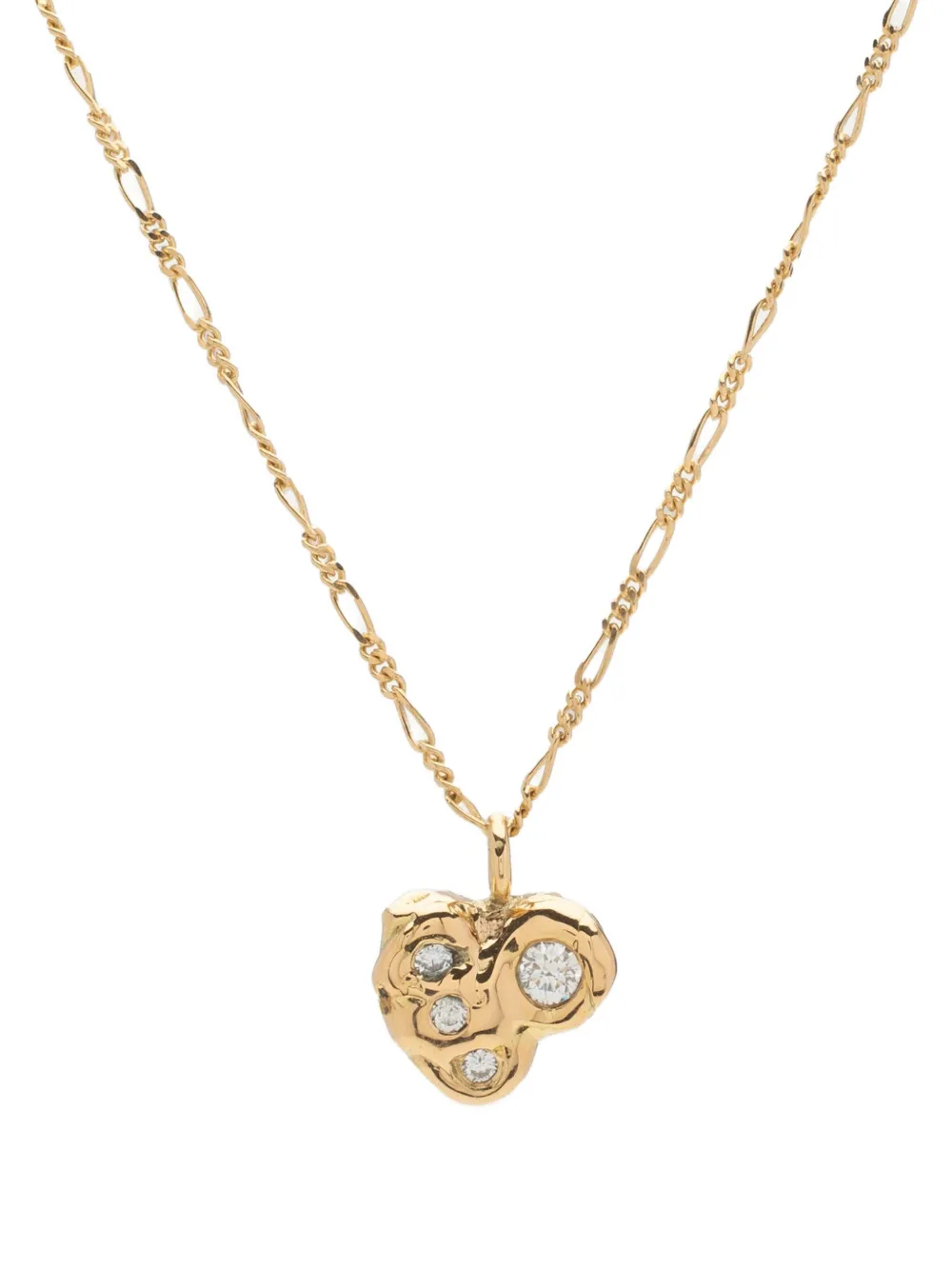 NADIA SHELBAYA 18kt yellow gold Crooked Heart diamond necklace - NADIA SHELBAYA 18kt yellow gold Crooked Heart diamond necklace -