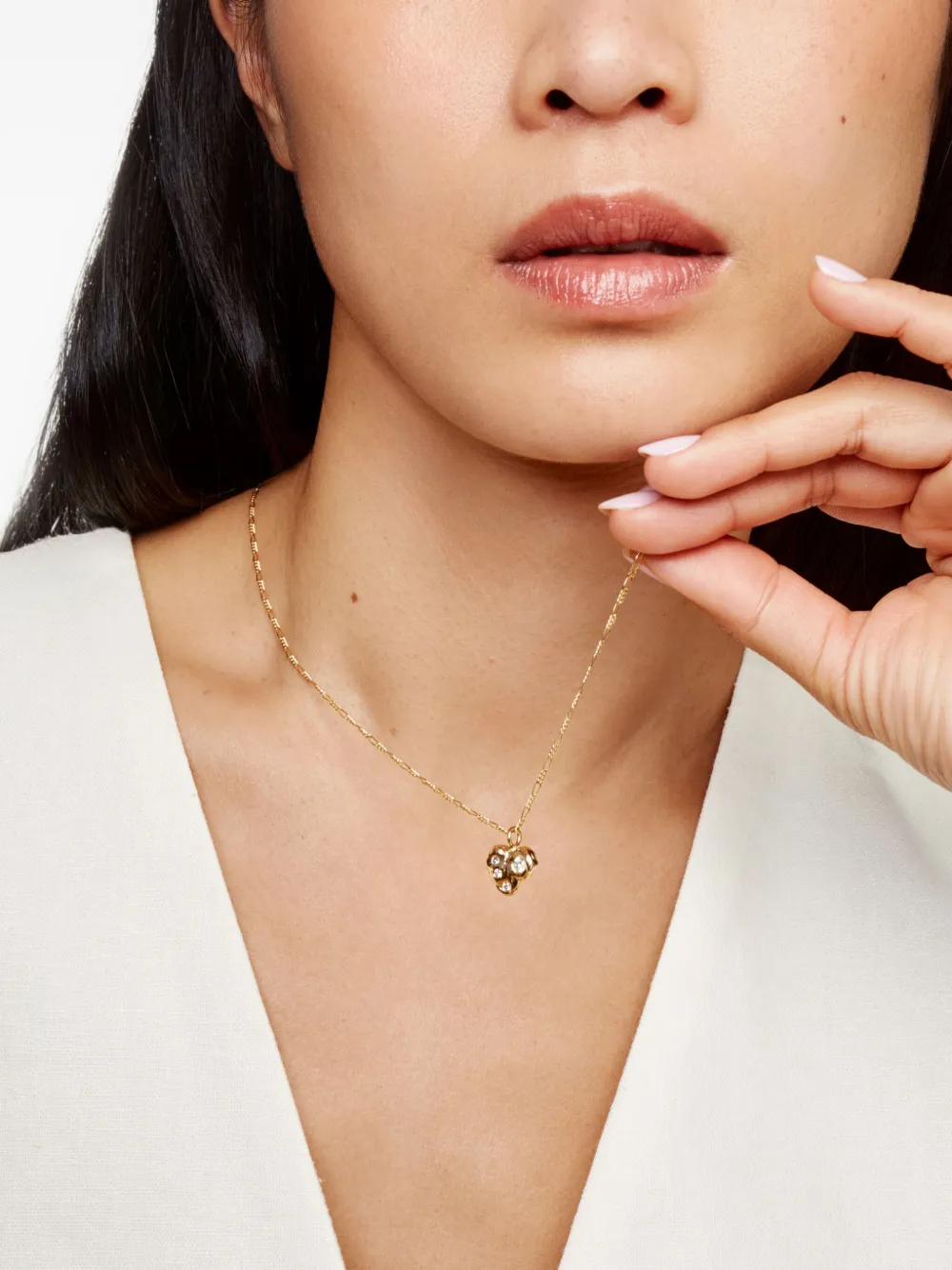 NADIA SHELBAYA 18kt yellow gold Crooked Heart diamond necklace | Fine Jewelry | Image 2