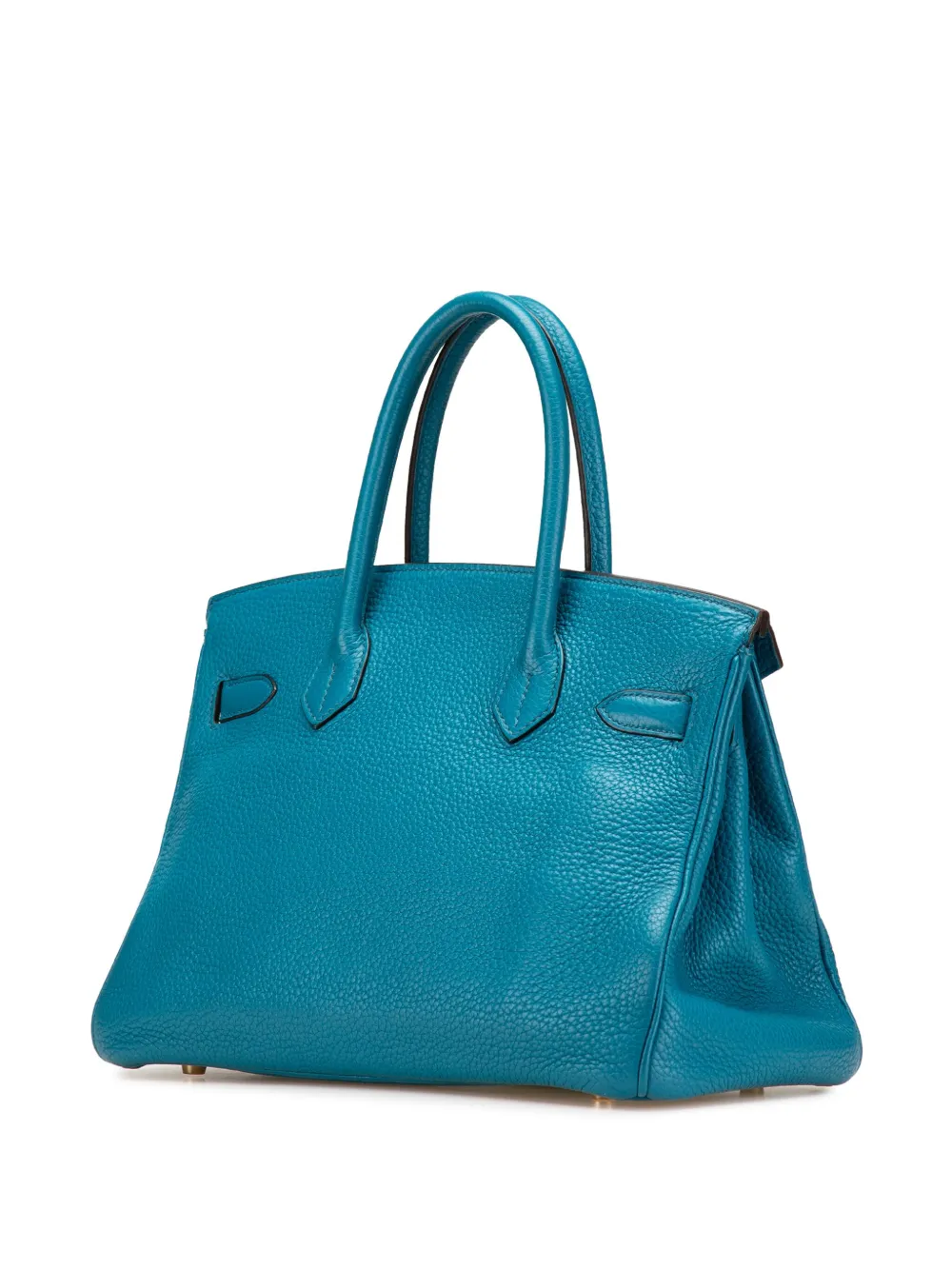 Pre-owned Hermes 1999 Clemence Birkin Retourne 30 Handbag In Blue