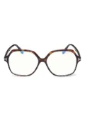TOM FORD Eyewear octagonal frame optical glasses - Brown