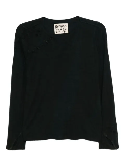 Kinyan Lam slanted collar cotton top