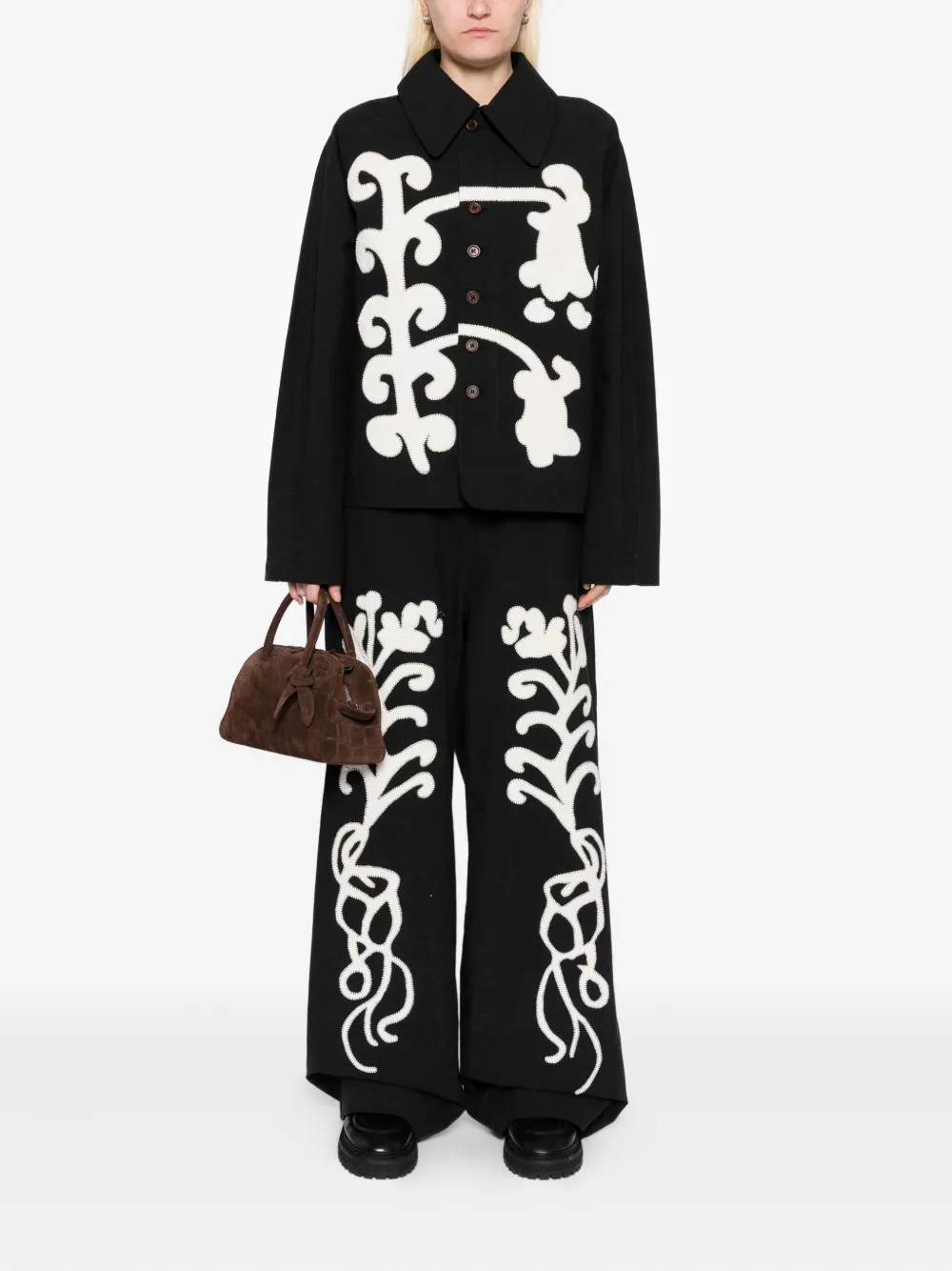 Kinyan Lam applique hand embroidery jacket | Shirt Jackets | Image 2