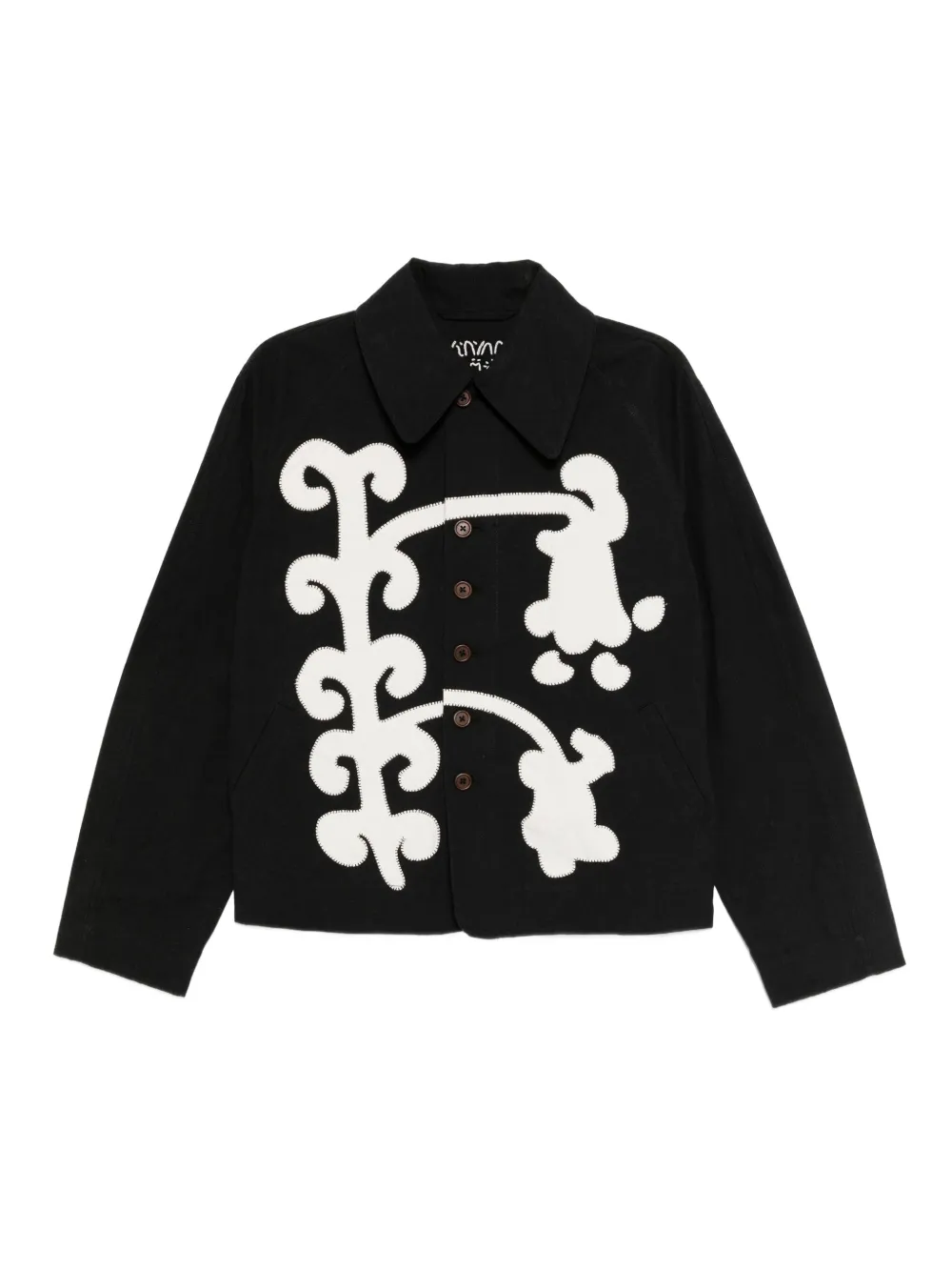 Kinyan Lam applique hand embroidery jacket | Black | Image 1