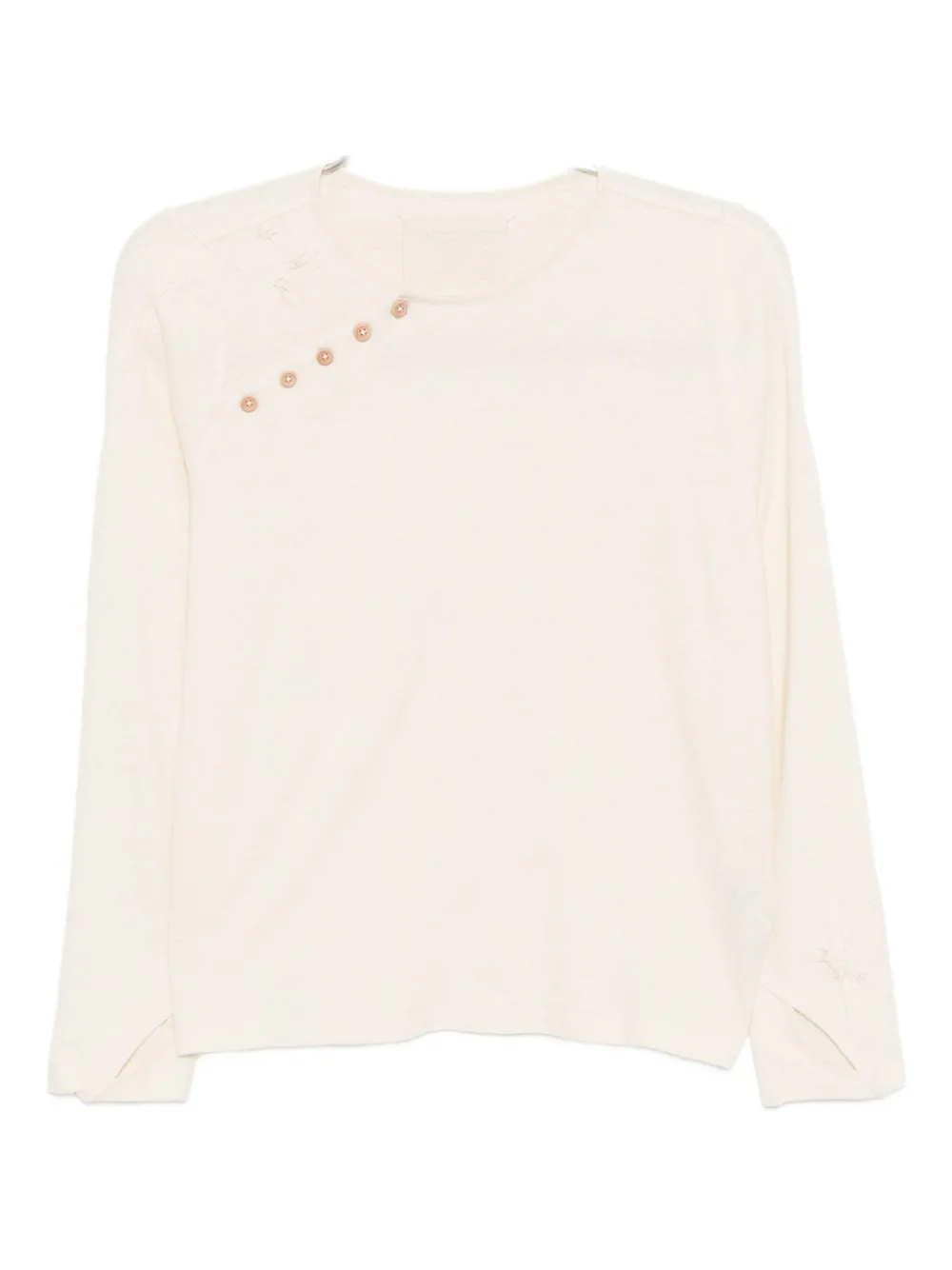 Kinyan Lam Slanted Collar Cotton Top