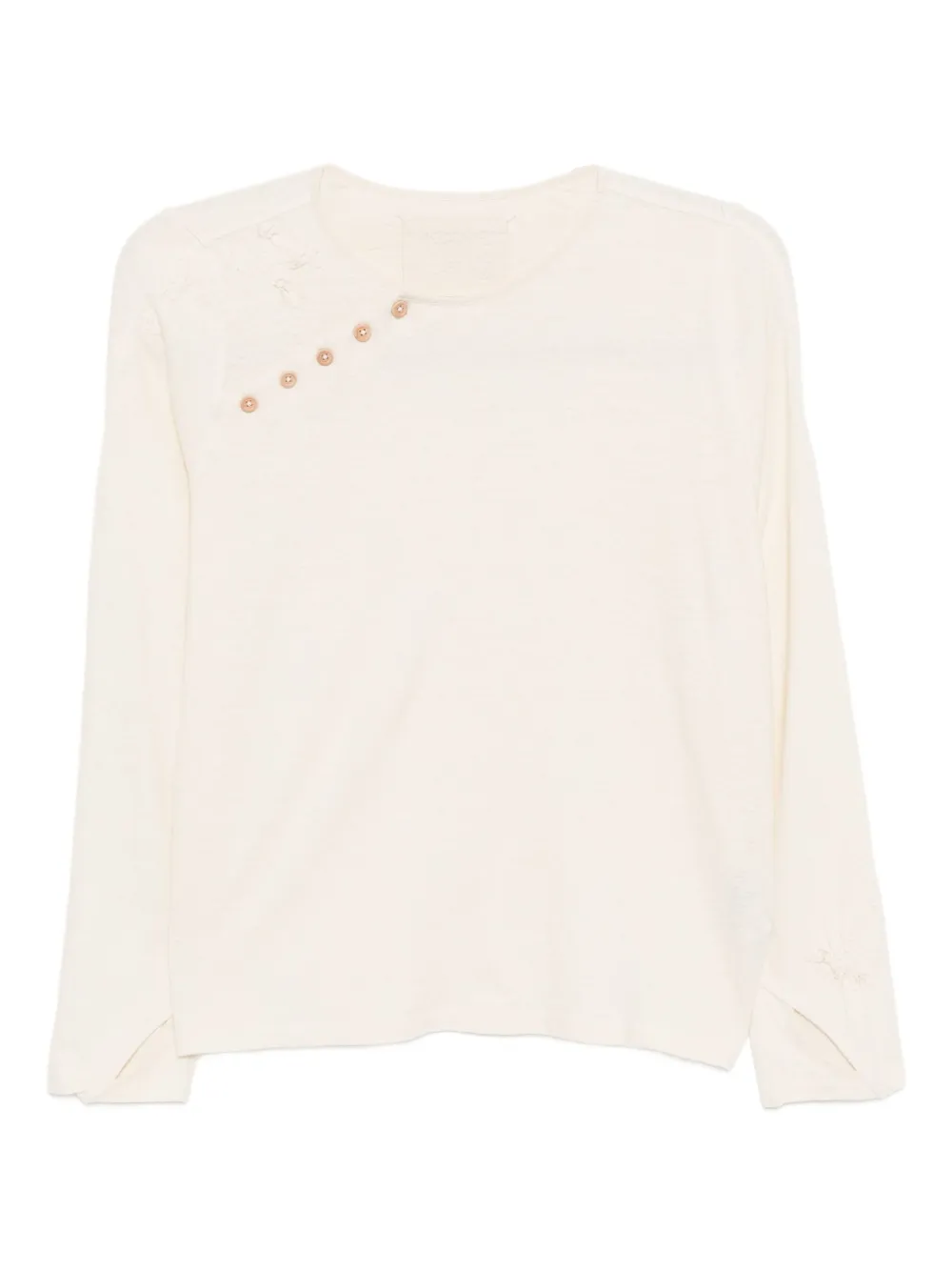 Kinyan Lam slanted collar cotton top | Neutrals | Image 1