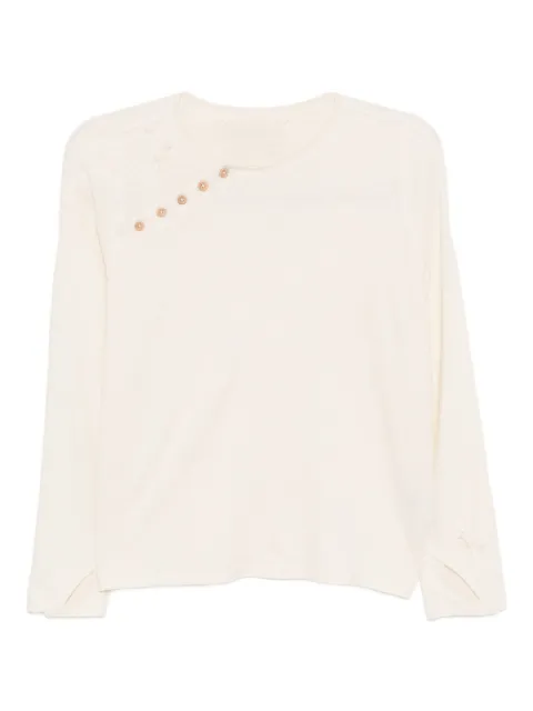 Kinyan Lam slanted collar cotton top