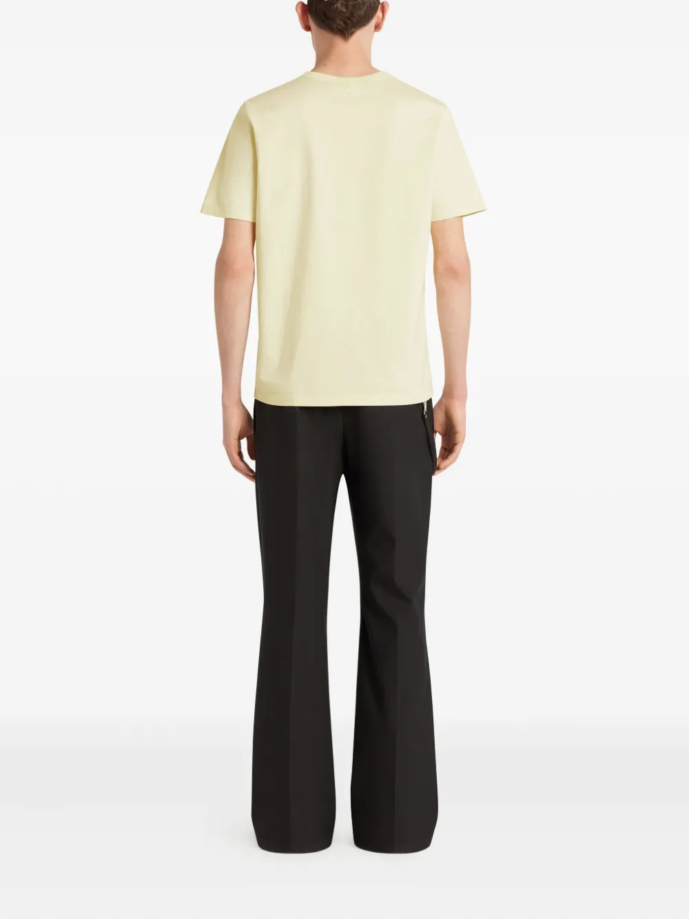 Courrèges logo-embroidered T-shirt Geel