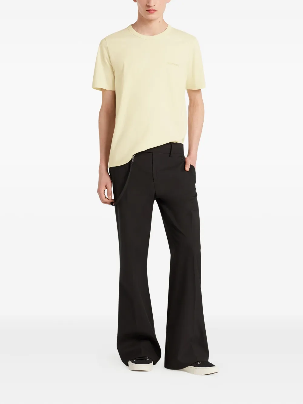Courrèges logo-embroidered T-shirt Geel