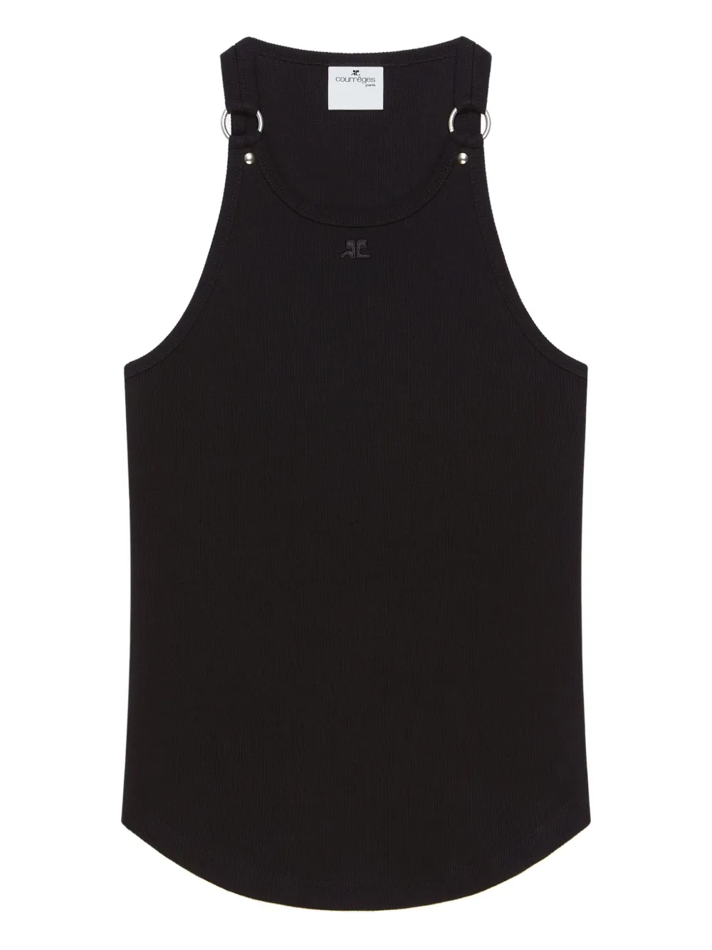 Courrèges Mouwloze tanktop met diepe ronde hals Zwart