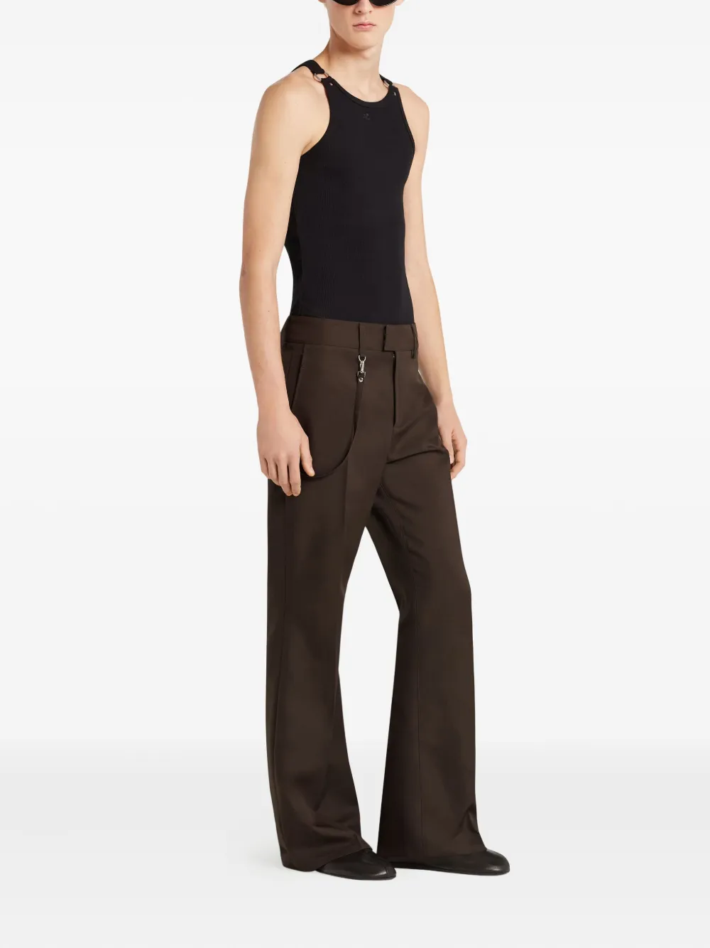 Courrèges Mouwloze tanktop met diepe ronde hals Zwart