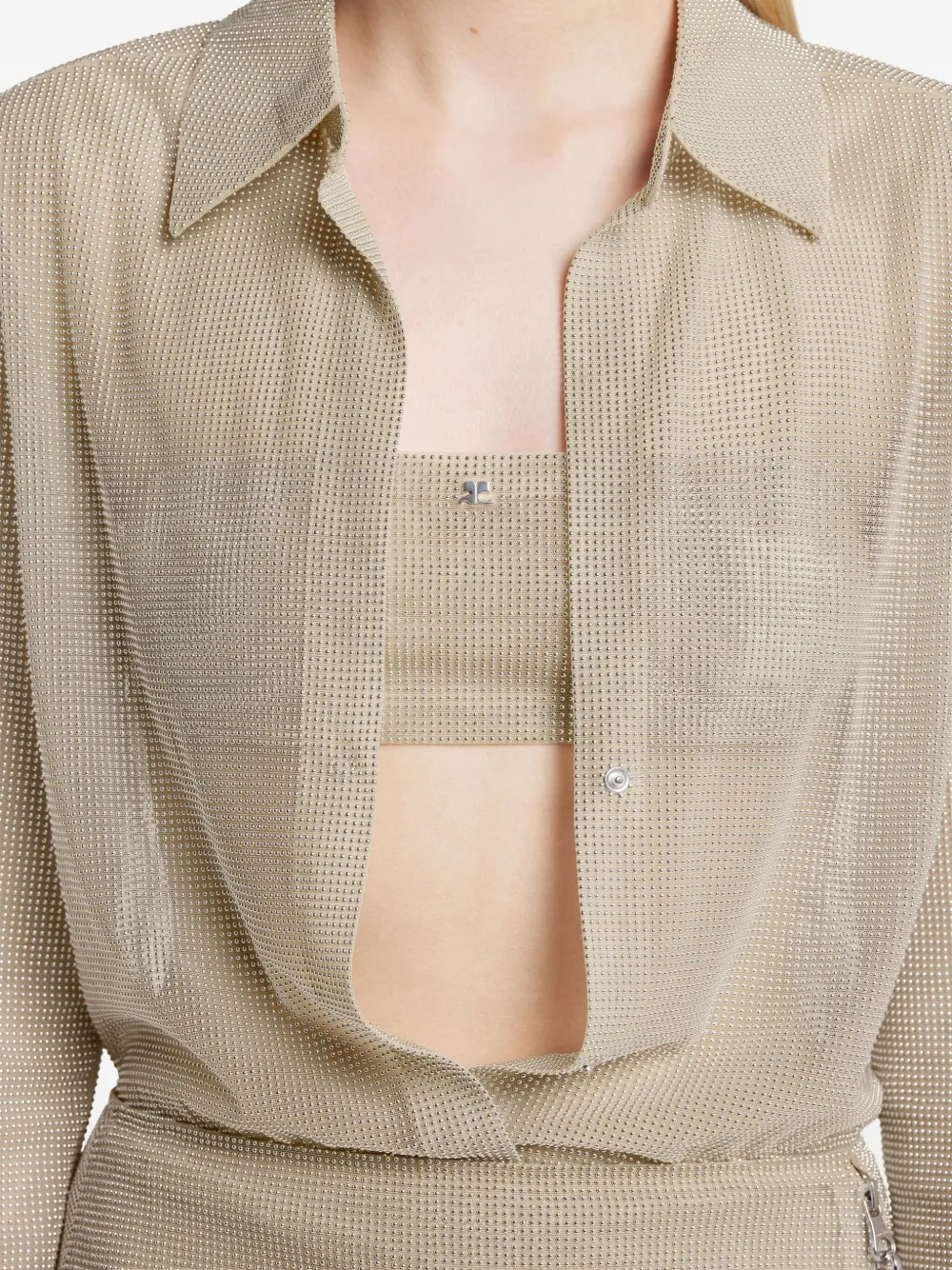 Courrèges Blouse met lange mouwen Beige