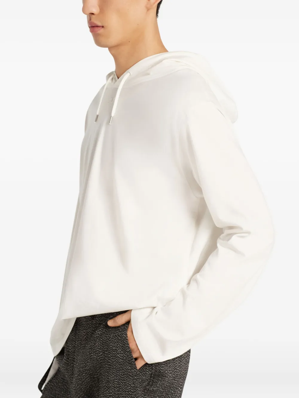 Courrèges Asymmetrische hoodie met lange mouwen Wit