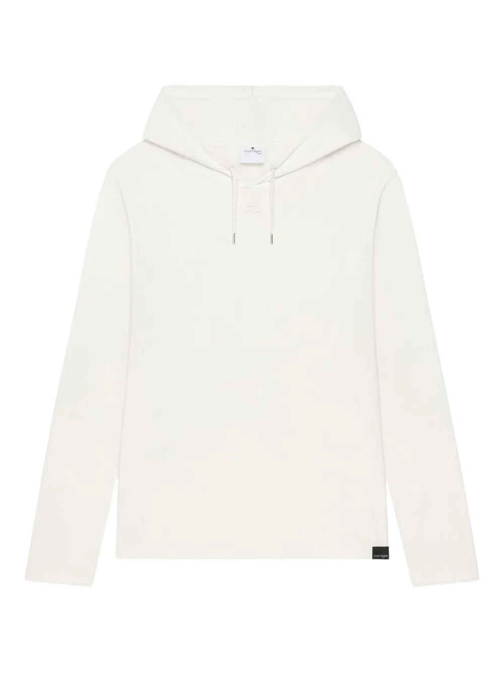 Courrèges Asymmetrische hoodie met lange mouwen Wit