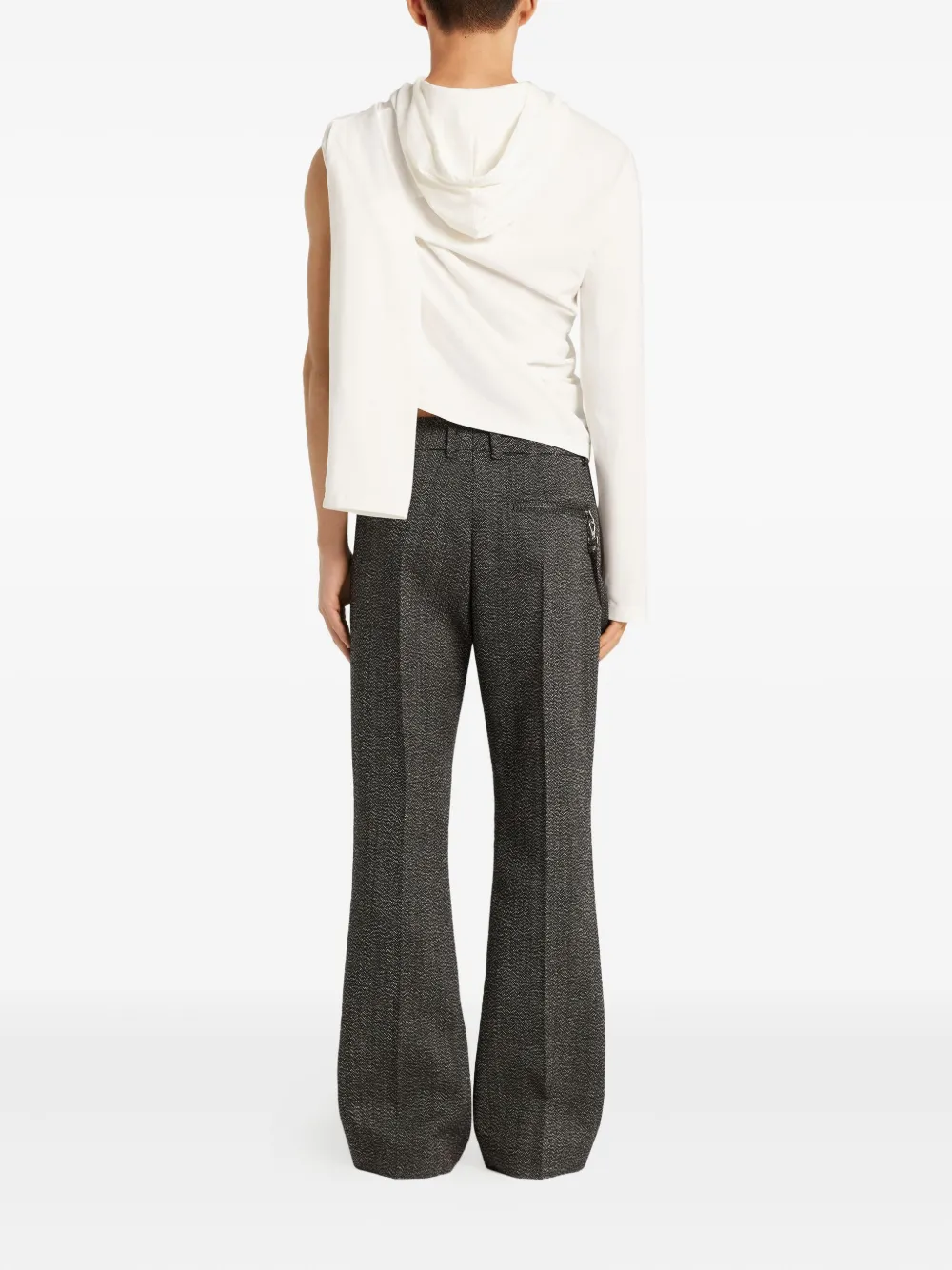 Courrèges Asymmetrische hoodie met lange mouwen Wit