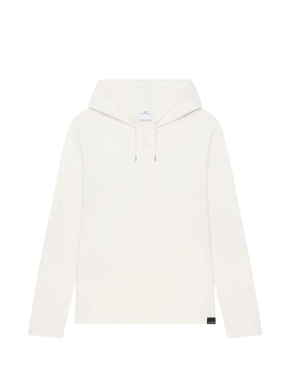 Courrèges asymmetric long-sleeve hoodie - Bianco