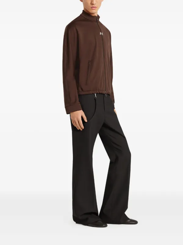 Courrèges zip-up Track Jacket | Brown | FARFETCH JO