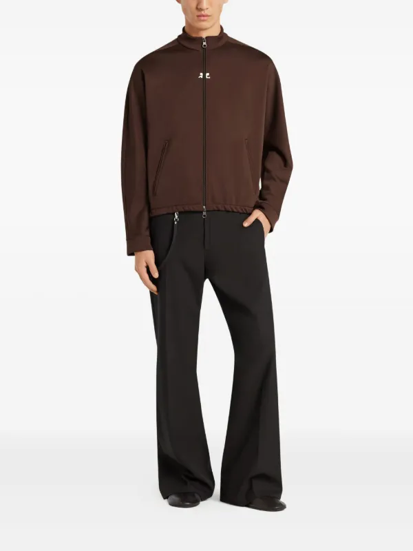 Courrèges zip-up Track Jacket | Brown | FARFETCH JO