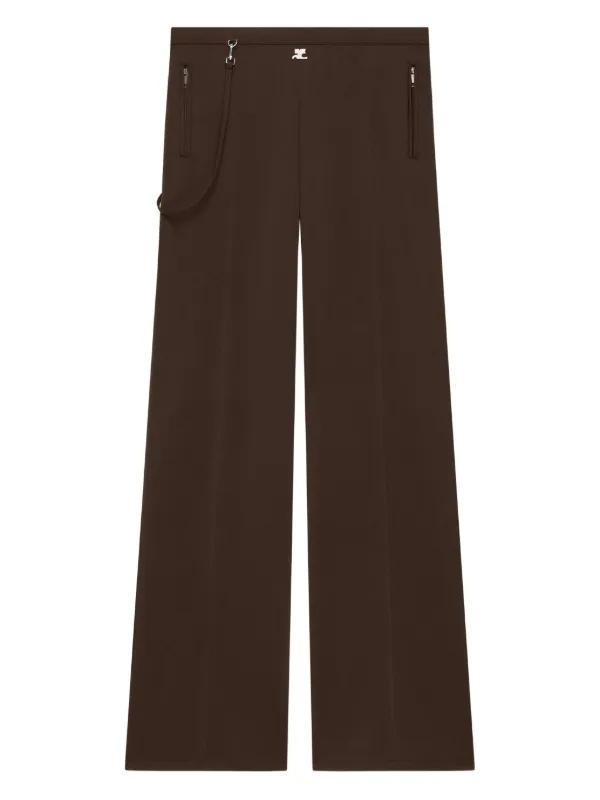 Courrèges Strap-detail Track Pants in Brown