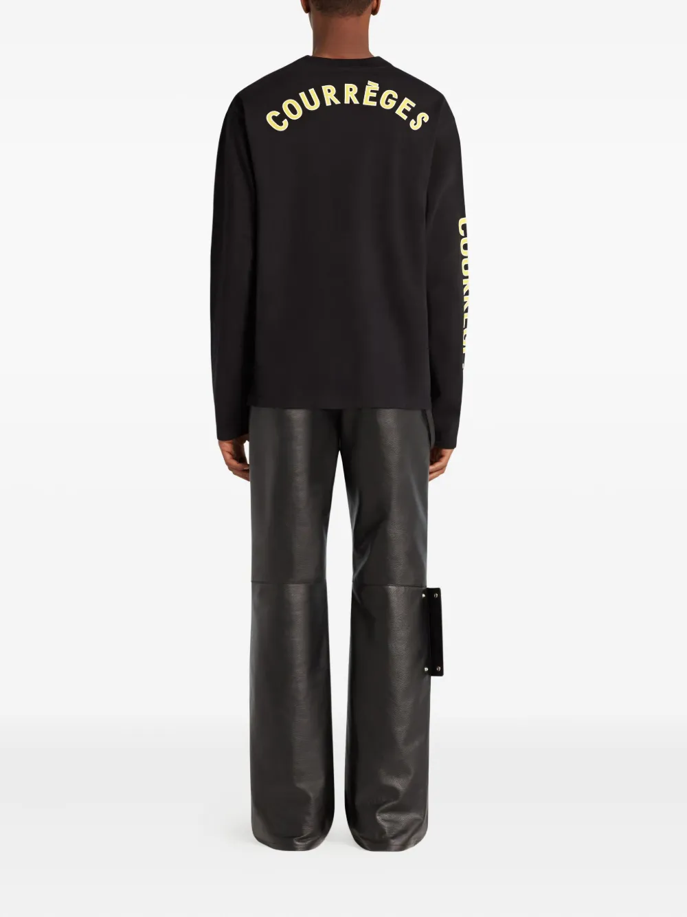 Courrèges T-shirt met logoprint Zwart