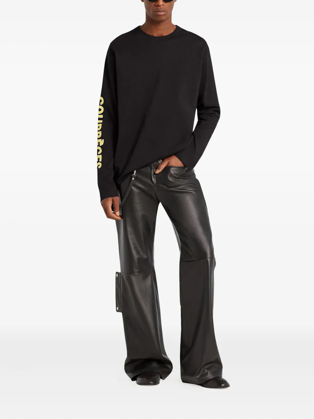 Courrèges T-shirt met logoprint Zwart
