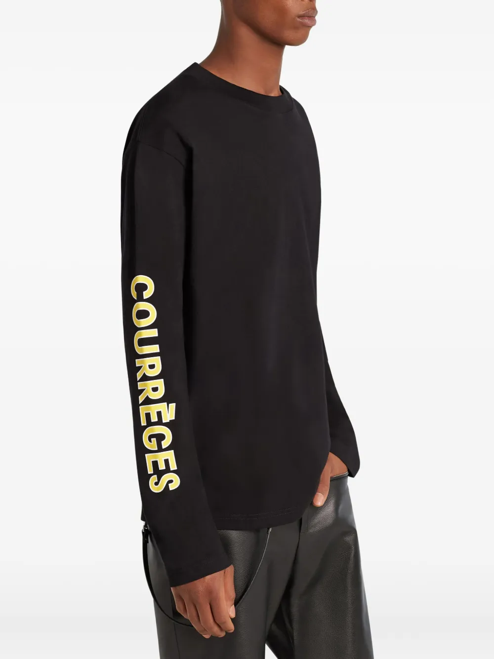 Courrèges T-shirt met logoprint Zwart