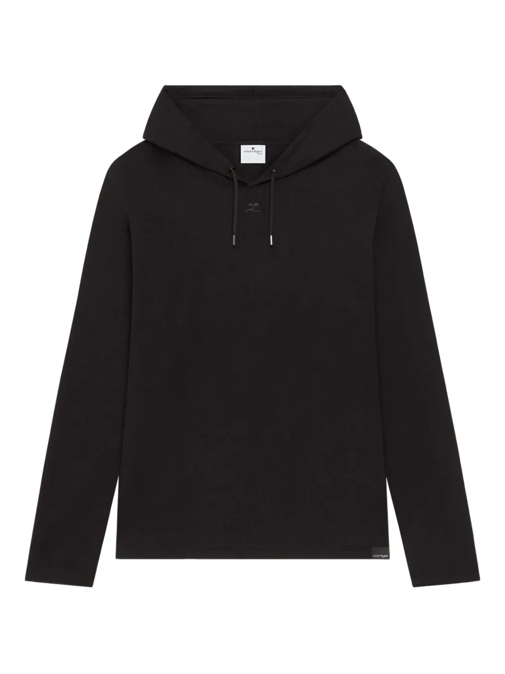 Courrèges Asymmetrische cropped hoodie Zwart