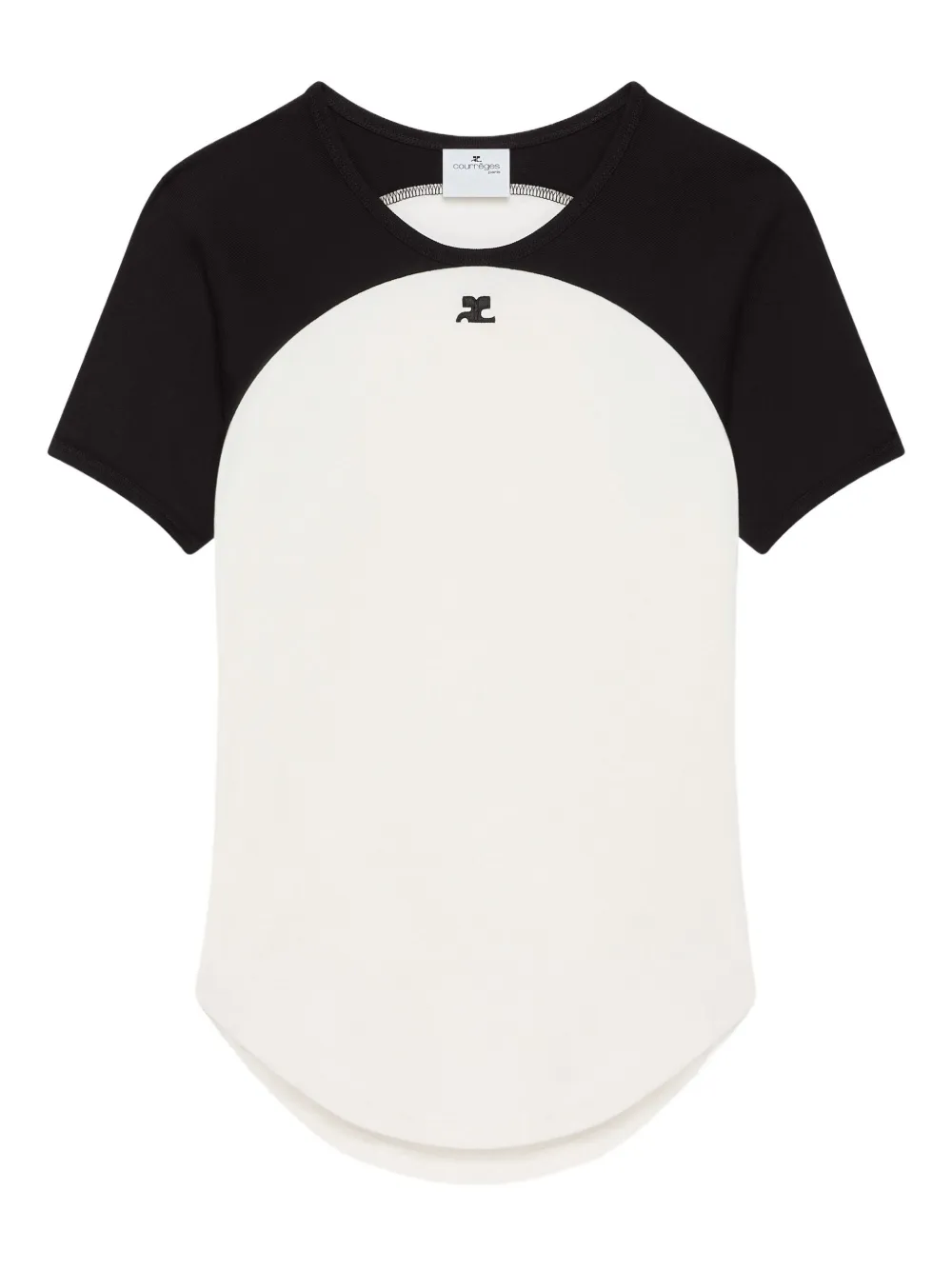 Courrèges Circle Contrast Raglan-sleeve T-shirt In White