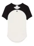 Courrèges Circle Contrast raglan-sleeve T-shirt - White