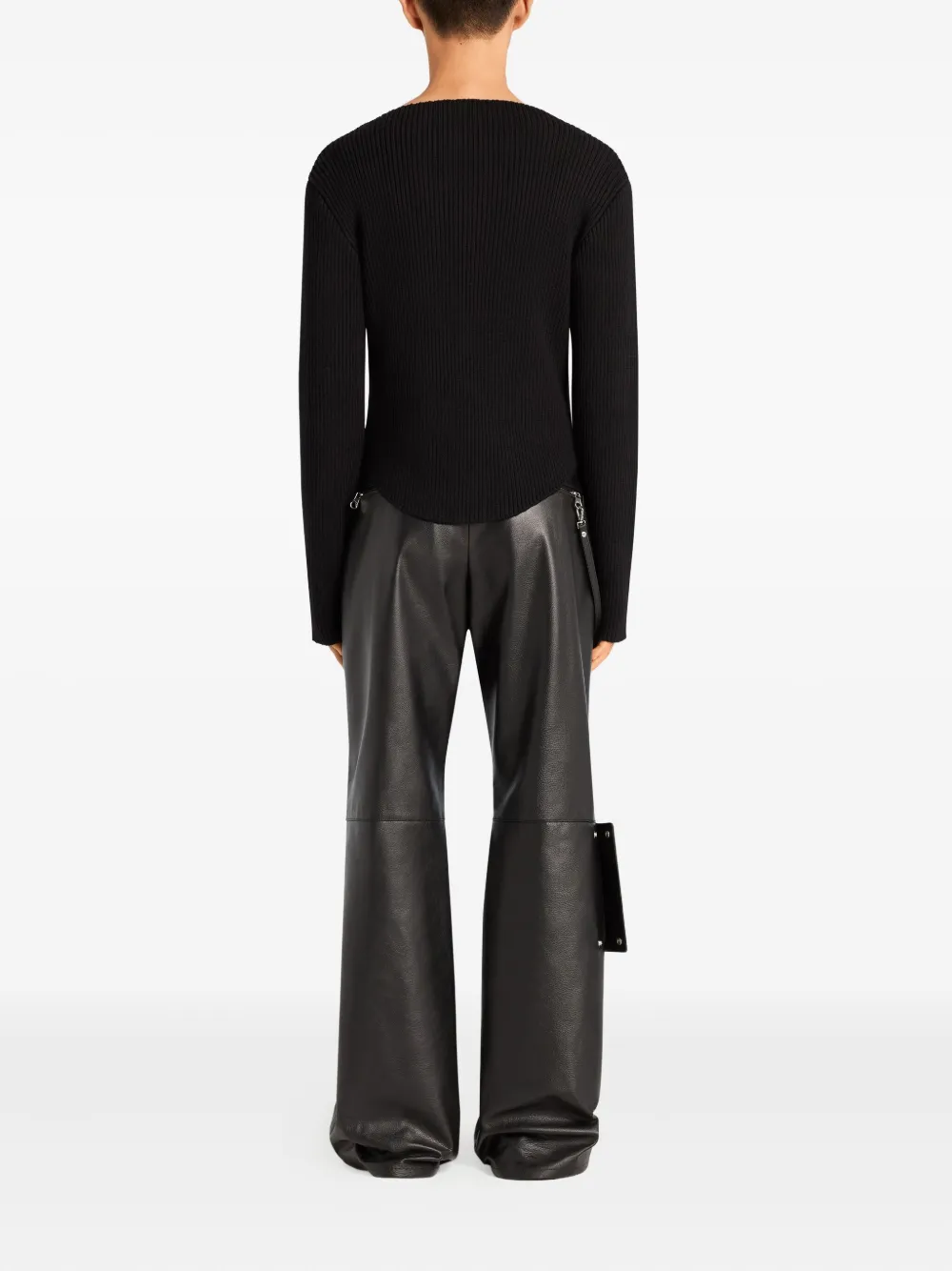 Courrèges slash-neck sweater Zwart