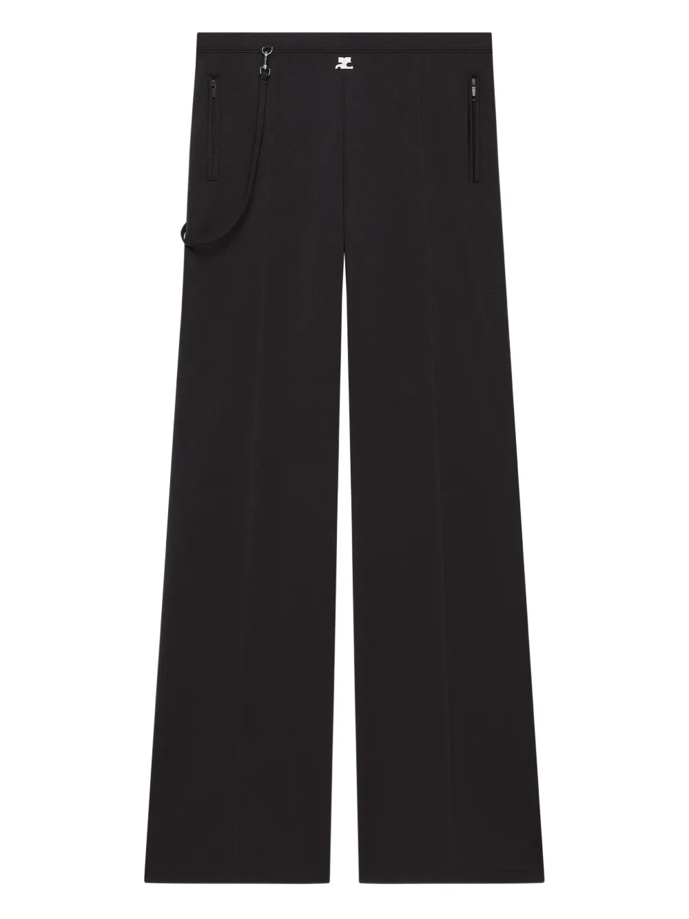 Courrèges Strap-detail Track Pants In Black