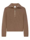 Courrèges half-zip ribbed-knit sweater - Brown