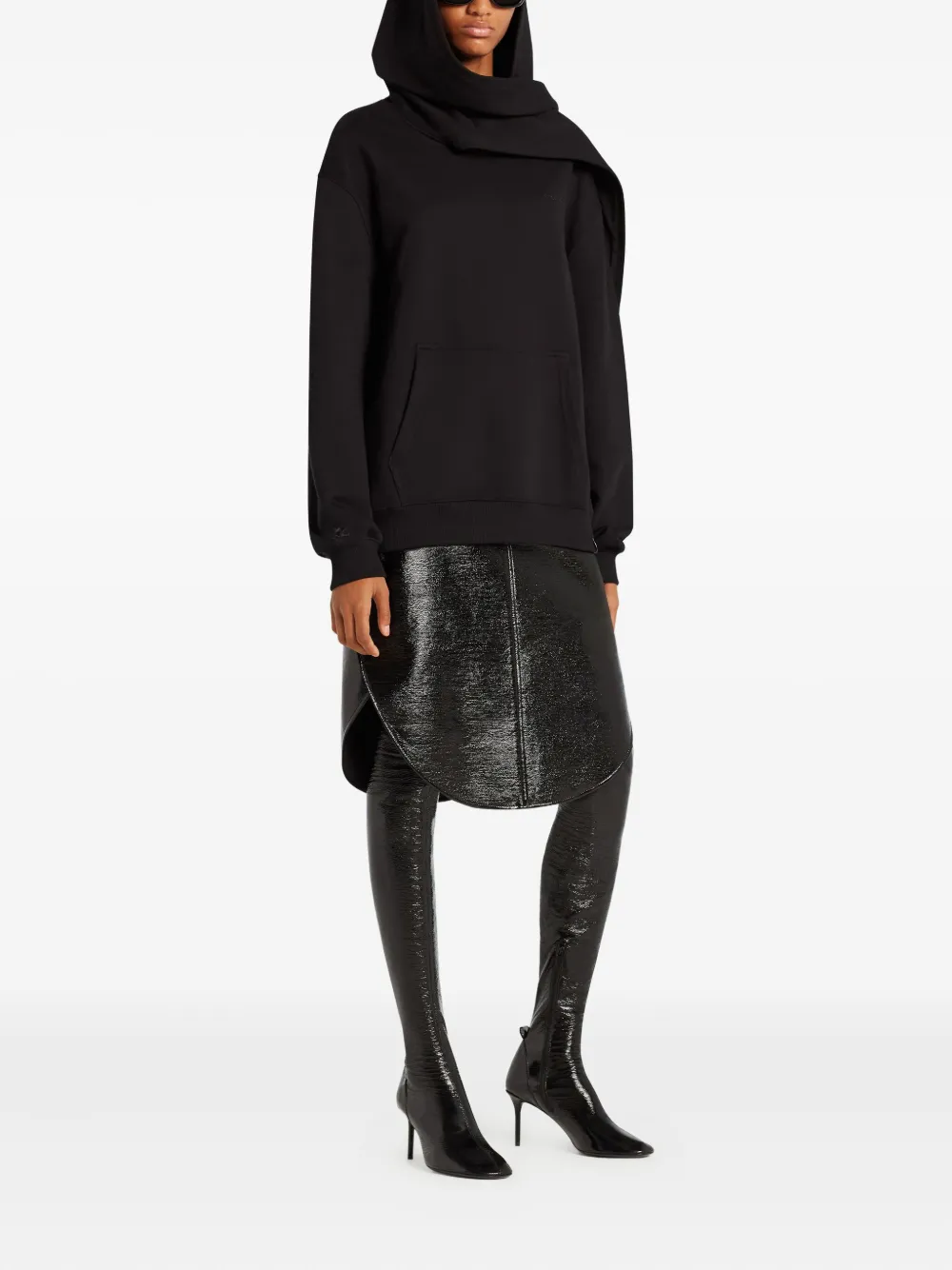 Courrèges Hoodie met sjaaldetail Zwart