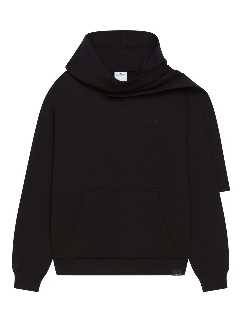 Courrèges スカーフディテール パーカー - ブラック Courrèges スカーフディテール パーカー - ブラック