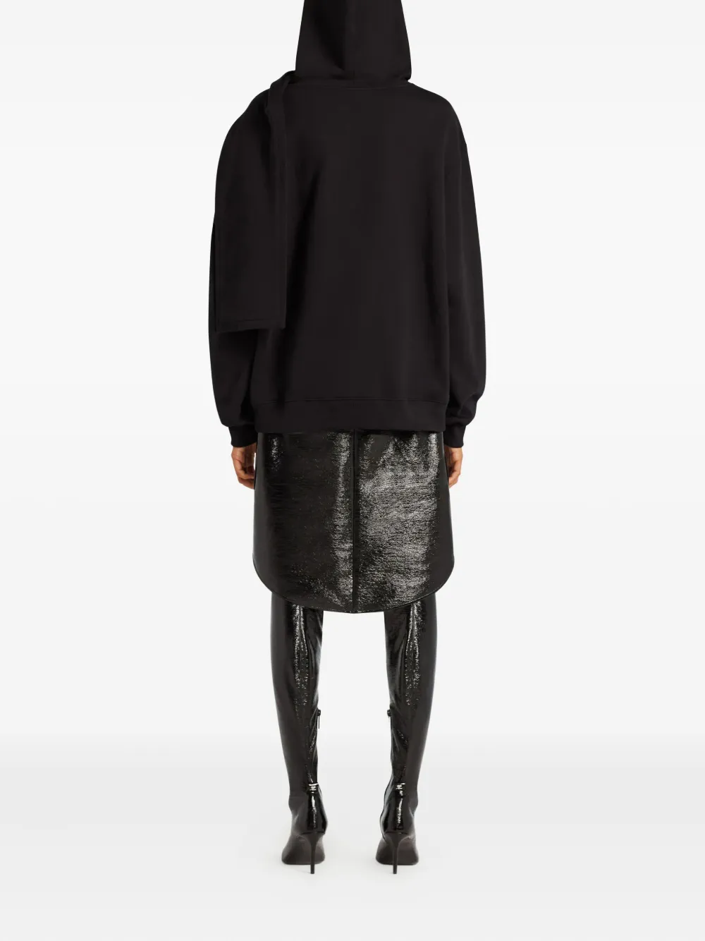 Courrèges Hoodie met sjaaldetail Zwart