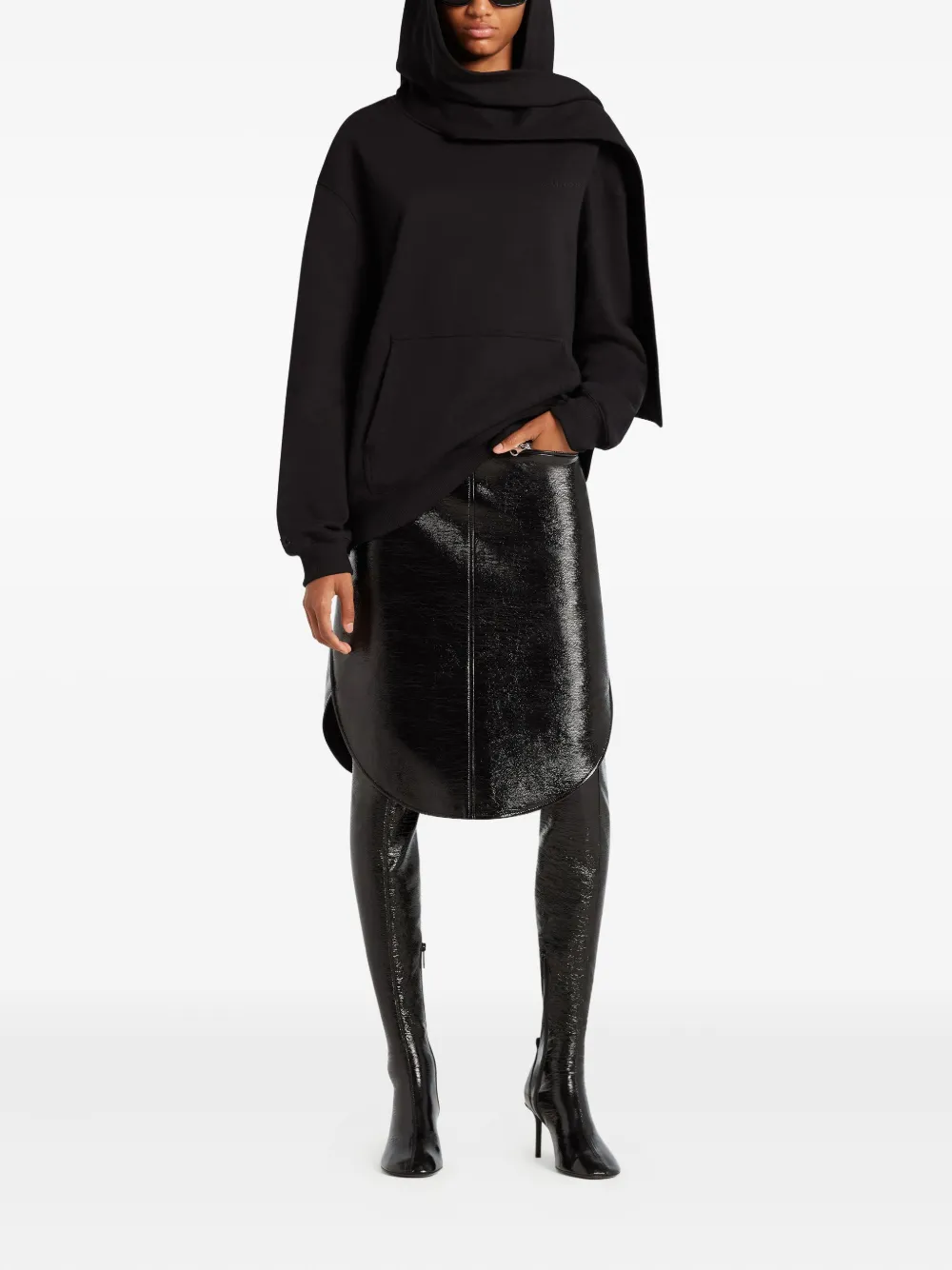 Courrèges Hoodie met sjaaldetail Zwart