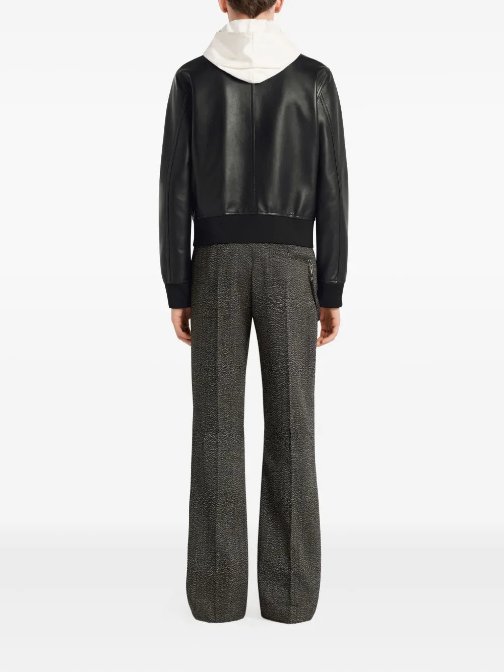 Courrèges Leren jack met rits Zwart