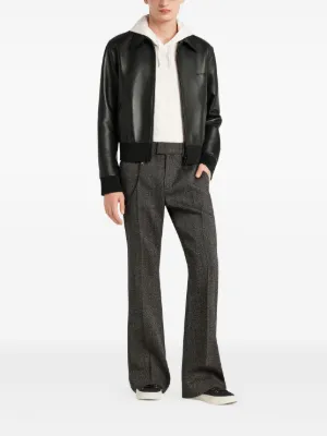 Courrèges notched-lapels Tailored Leather Jacket | Black | FARFETCH
