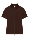 Courrèges zip-up collared T-shirt - Brown