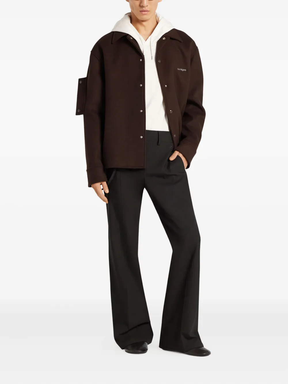Courrèges Shirtjack met drukknoop Bruin