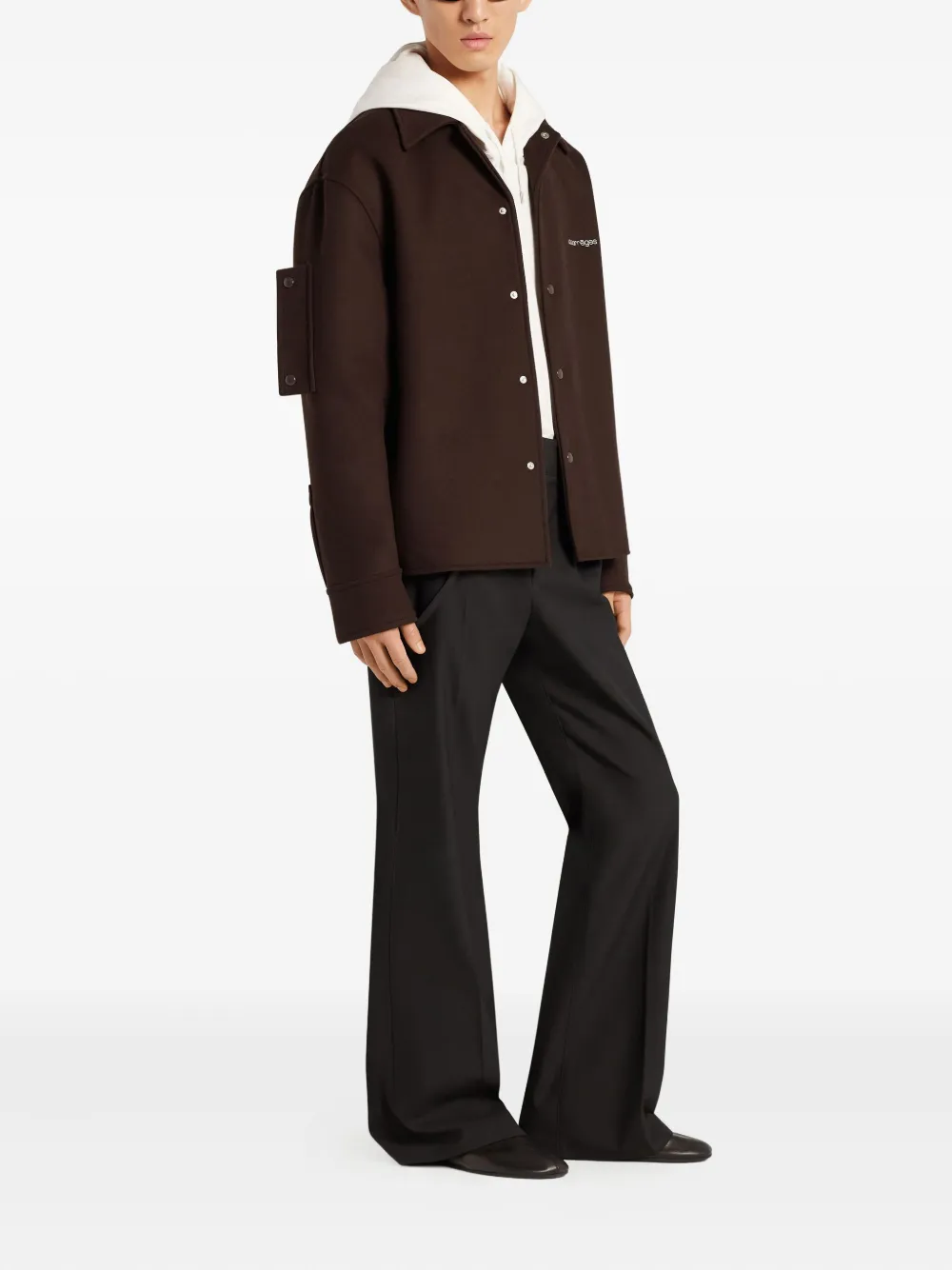 Courrèges Shirtjack met drukknoop Bruin