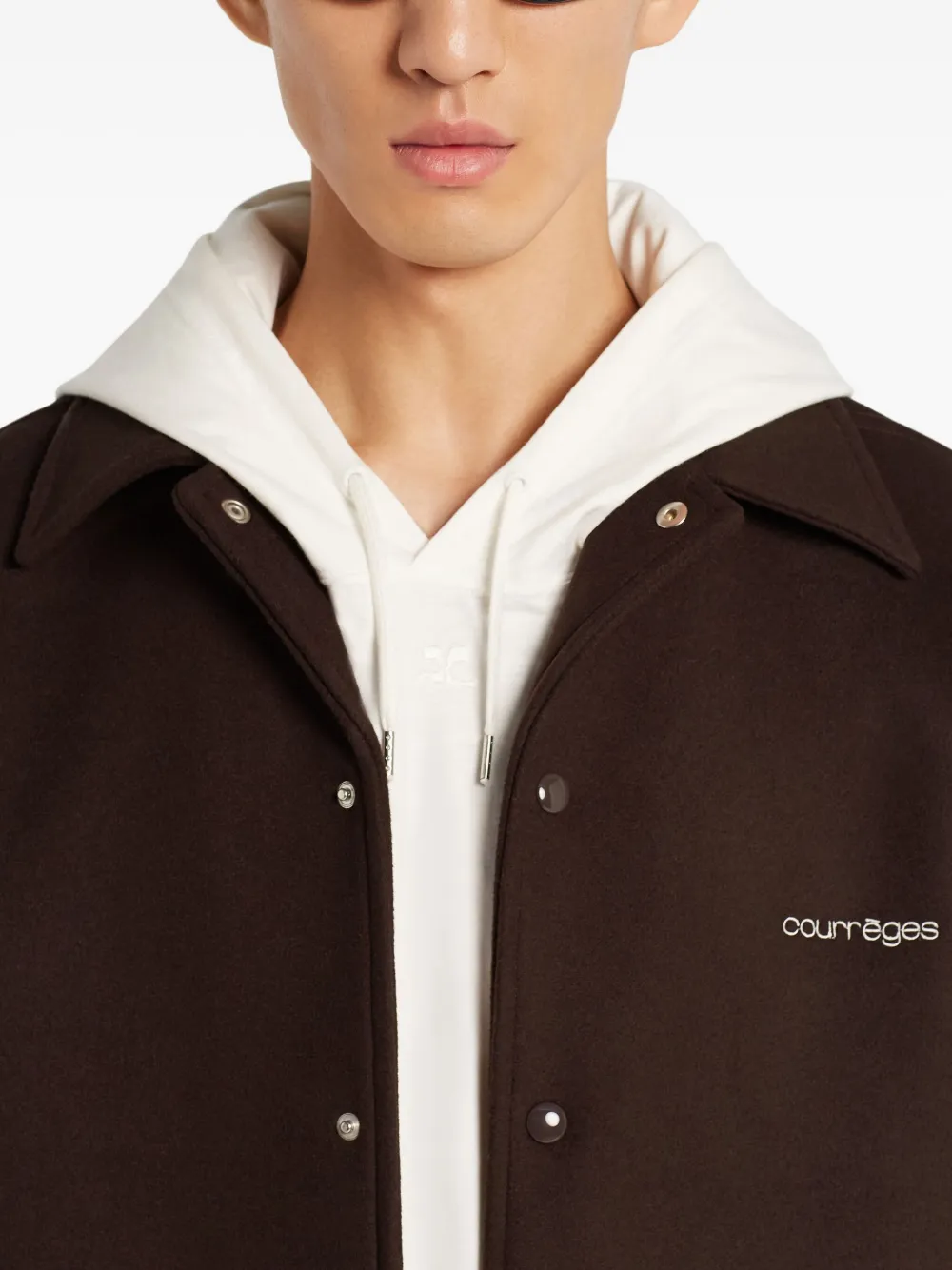 Courrèges Shirtjack met drukknoop Bruin