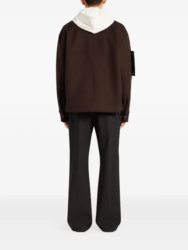 Courrèges snap-button Shirt Jacket | Brown | FARFETCH CA
