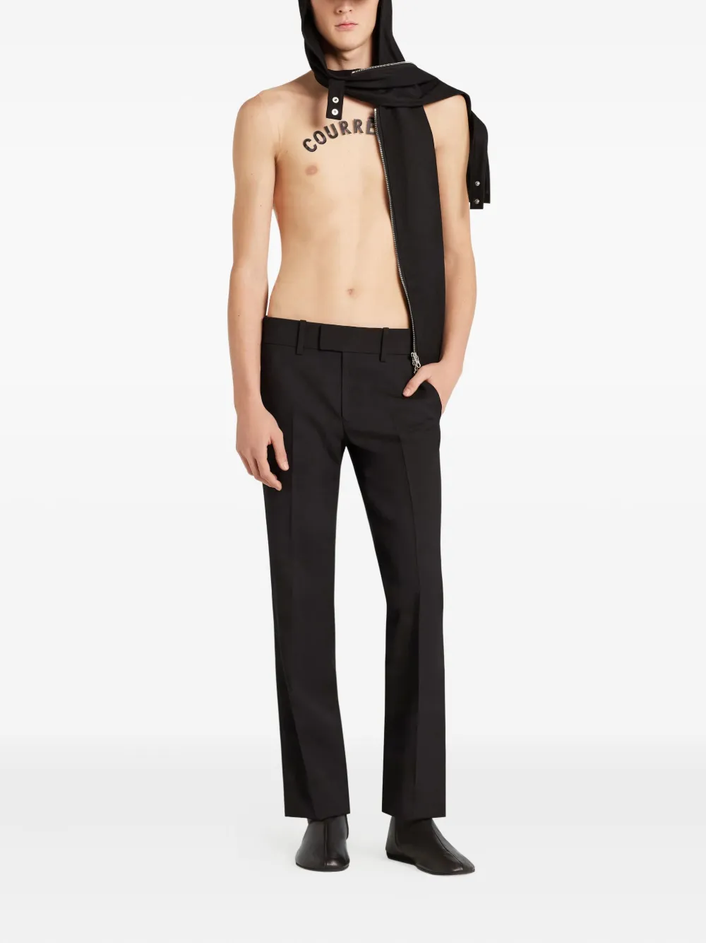Courrèges Wollen pantalon Zwart