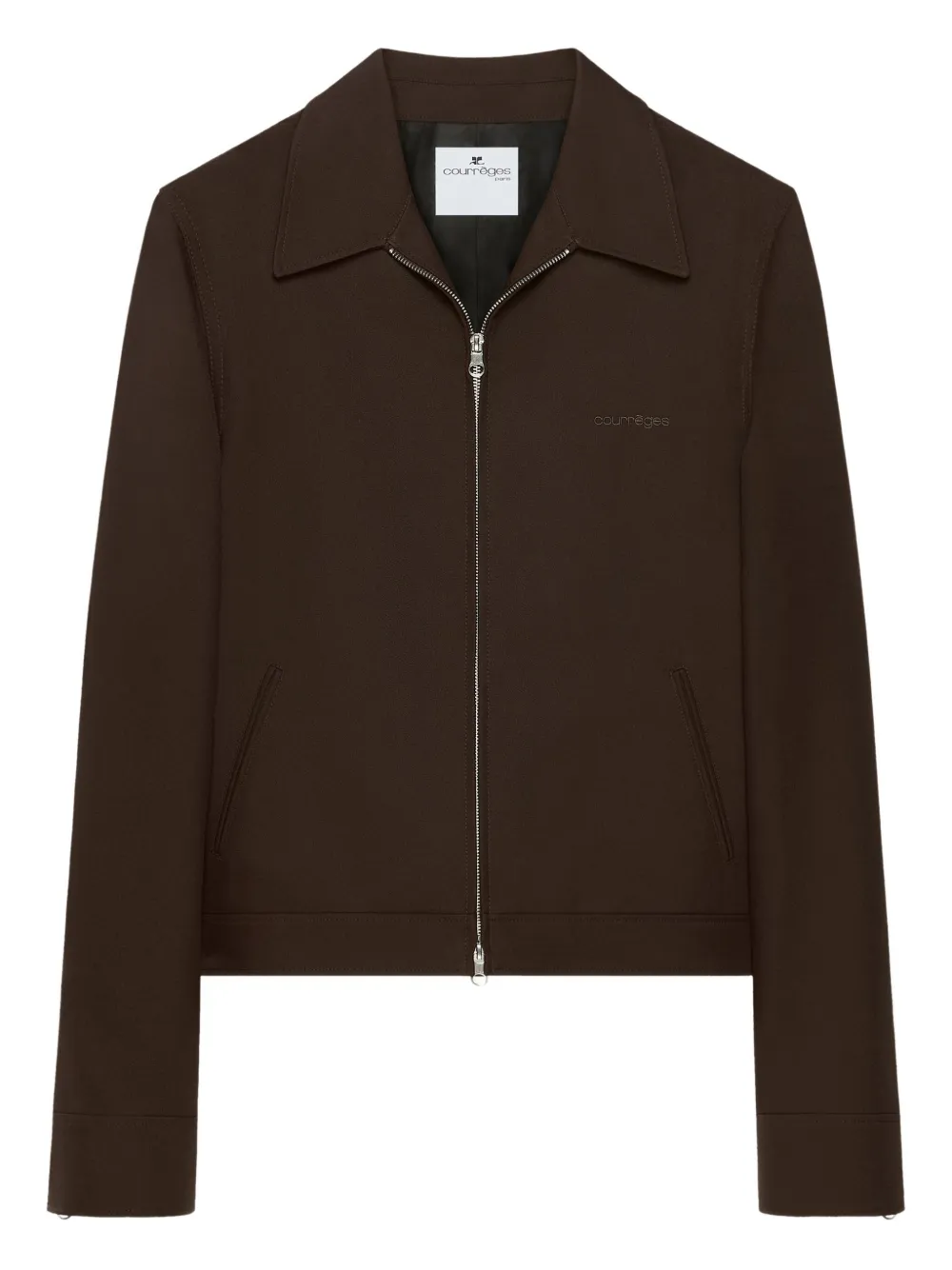 Courrèges collared zip-up jacket | Brown | Image 1