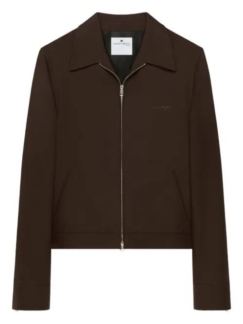 Veste zippée à col contrastant - Courrèges - Modalova