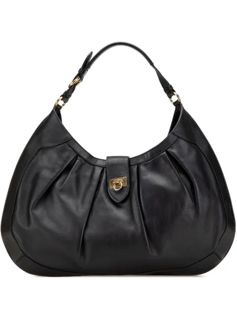 Ferragamo Pre-Owned 2000-2025 Pleated Leather Gancini hobo bag