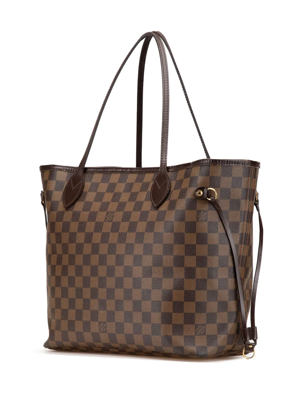 Pre-owned Louis Vuitton 2008 Damier Ebene Neverfull Mm Tote Bag In Brown